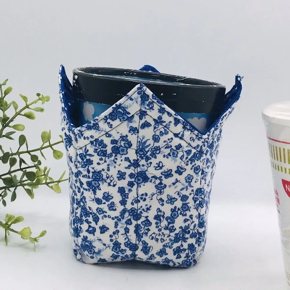 3 Piece Set Microwave Cozies, Reversible Colonial Blue Floral, Plate, Bowl, Pint